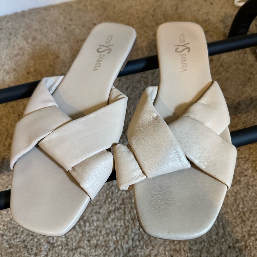 Yosi Samra “Nancy” Cream Sandals